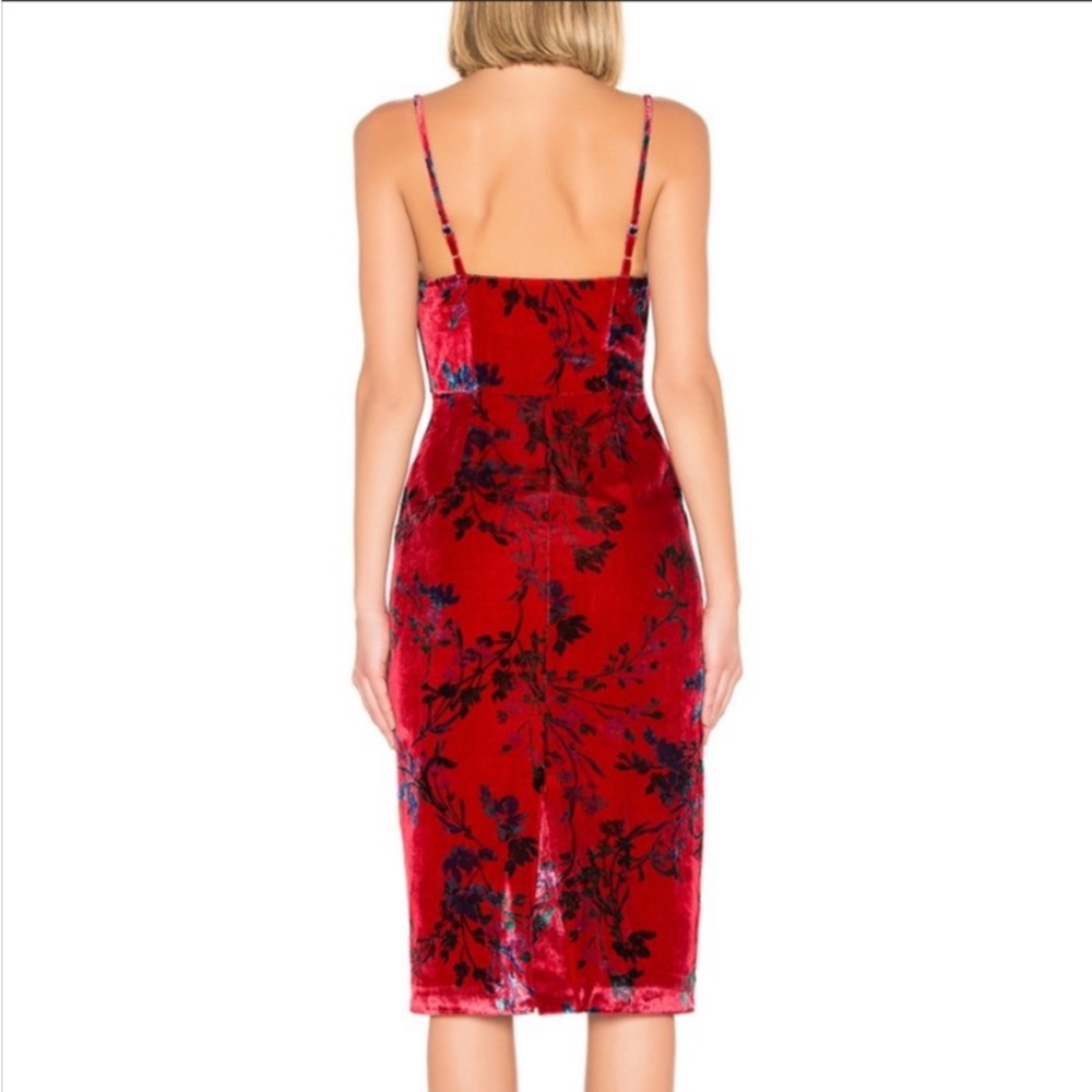 REVOLVE Red Velvet Floral Midi Dress - Picture 3 of 13